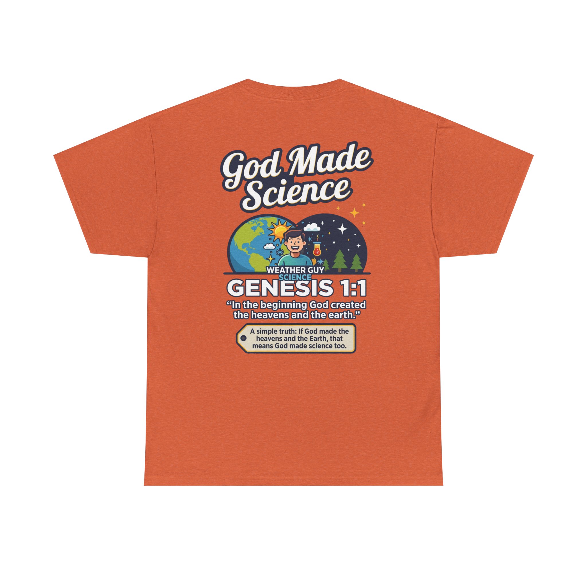 Weather Guy Science T-Shirt | God Made Science Genesis 1:1 Tee - Image 10