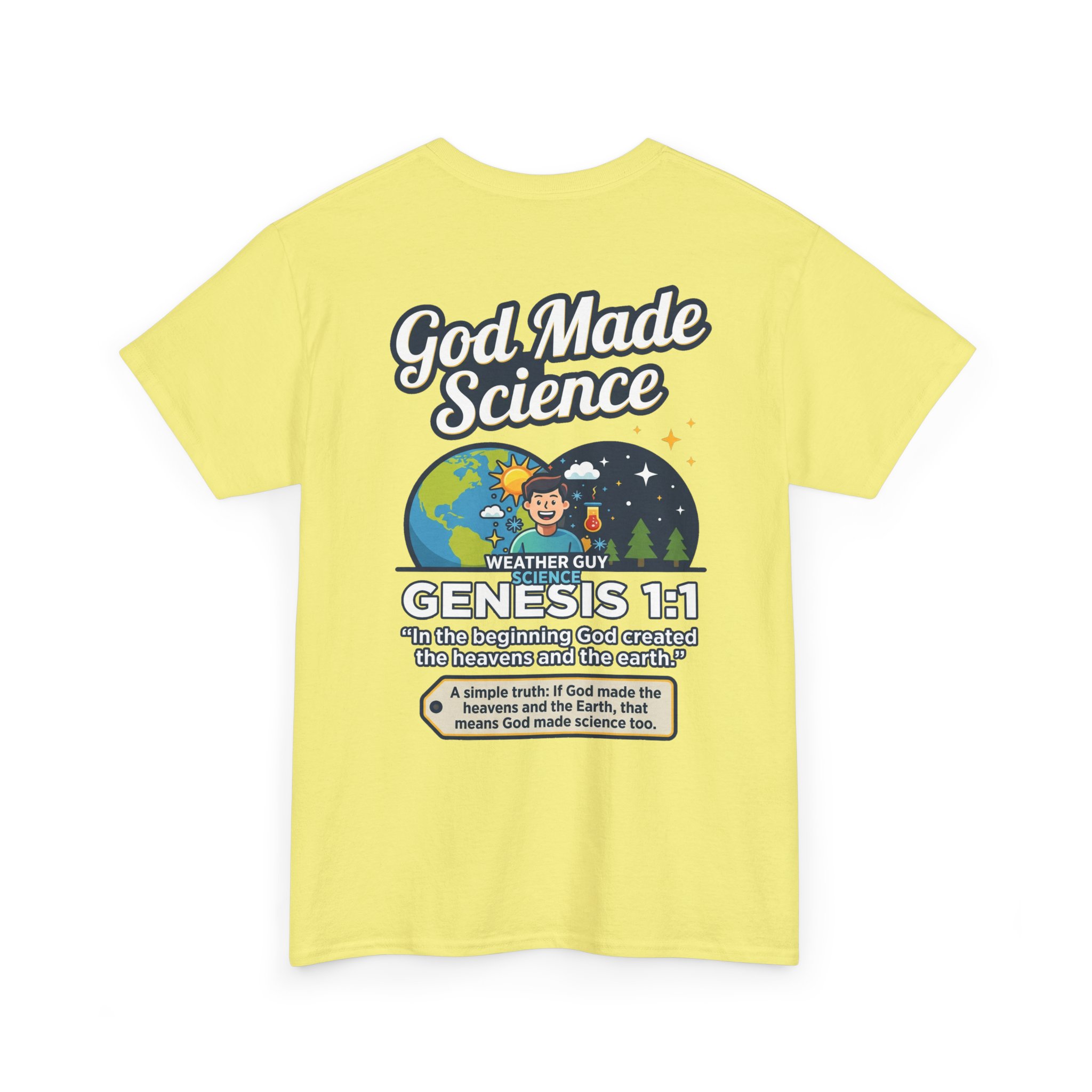 Weather Guy Science T-Shirt | God Made Science Genesis 1:1 Tee - Image 16