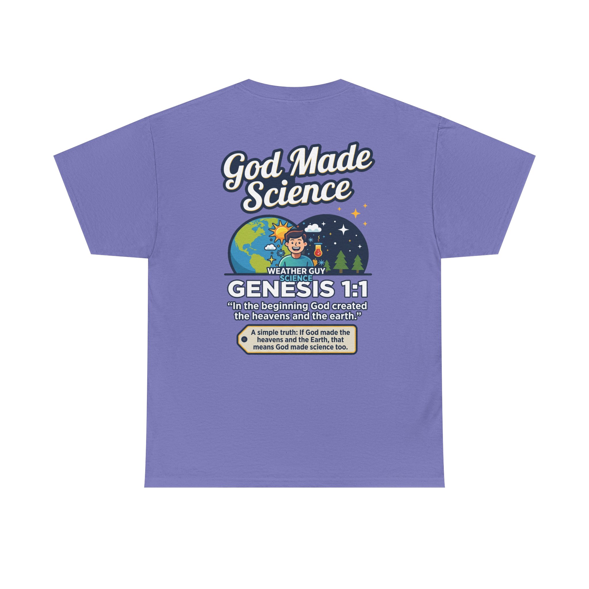 Weather Guy Science T-Shirt | God Made Science Genesis 1:1 Tee - Image 30