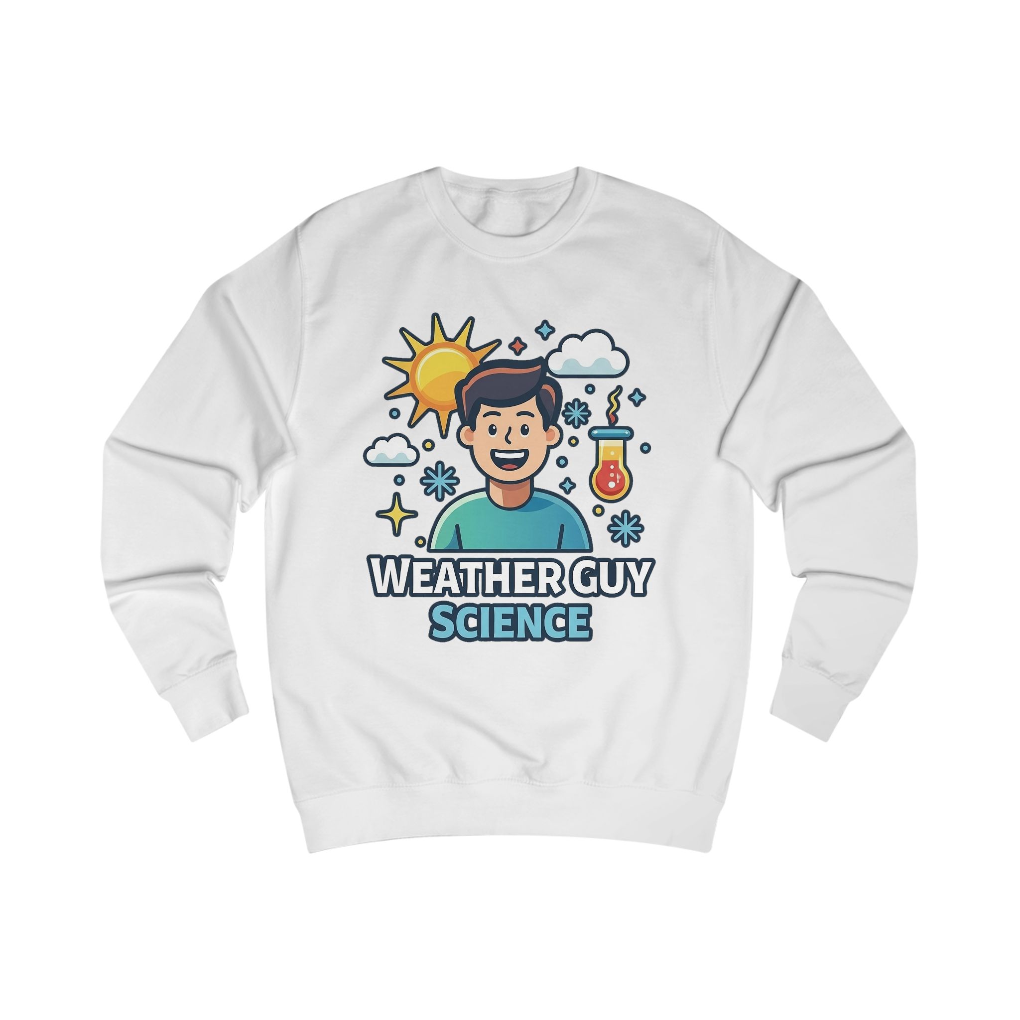 Weather Guy Science Sweatshirt — "God Made Science" Back Design