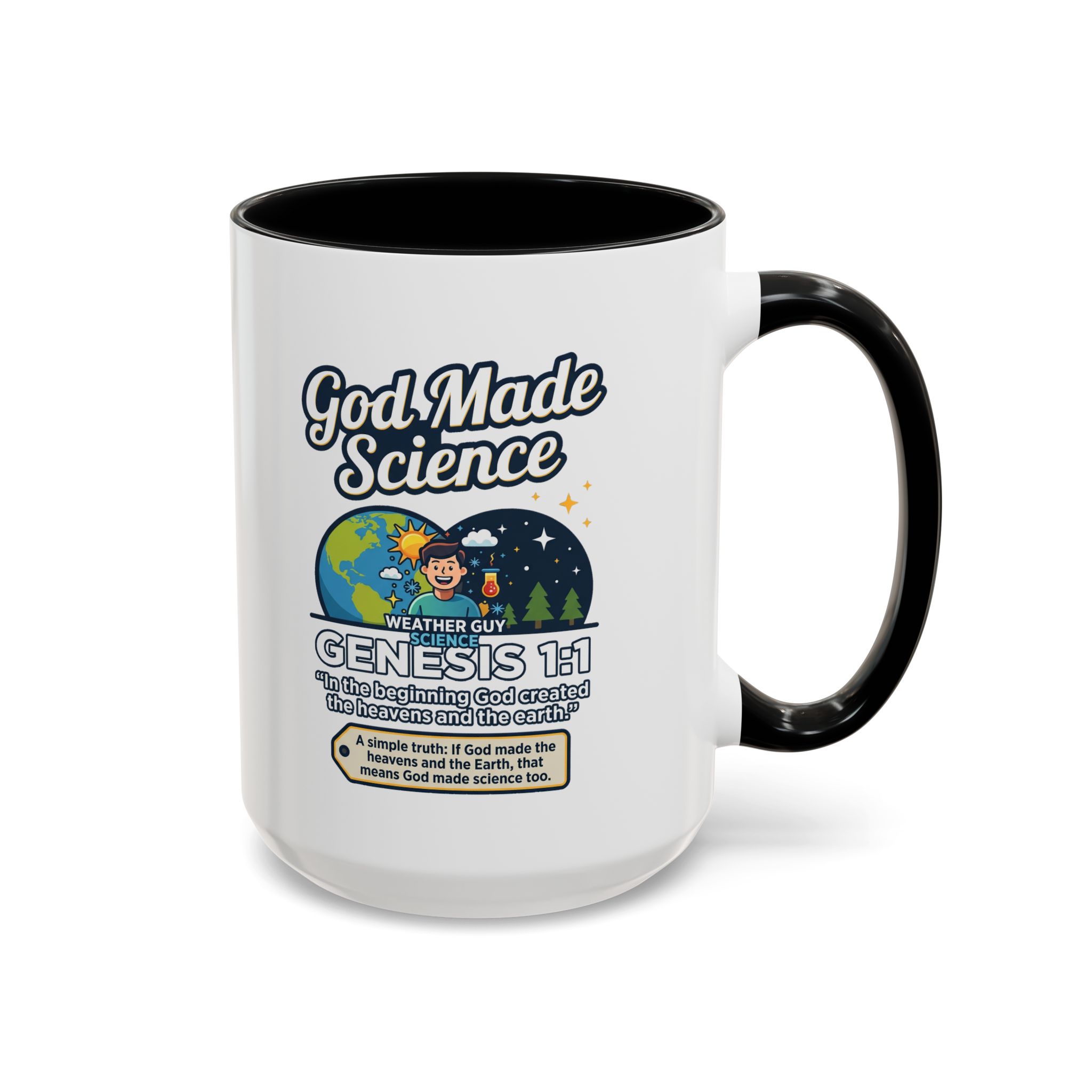 God Made Science Coffee Mug — "Genesis 1:1" Christian Faith & Science Accent Mug - Image 23