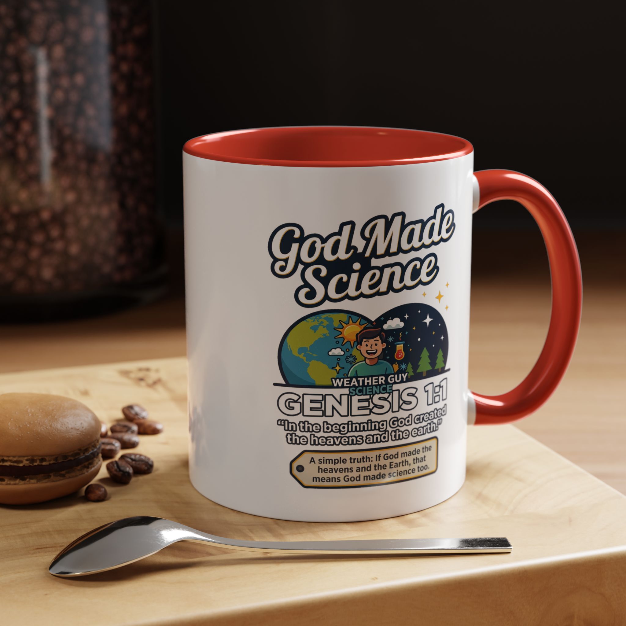 God Made Science Coffee Mug — "Genesis 1:1" Christian Faith & Science Accent Mug - Image 16