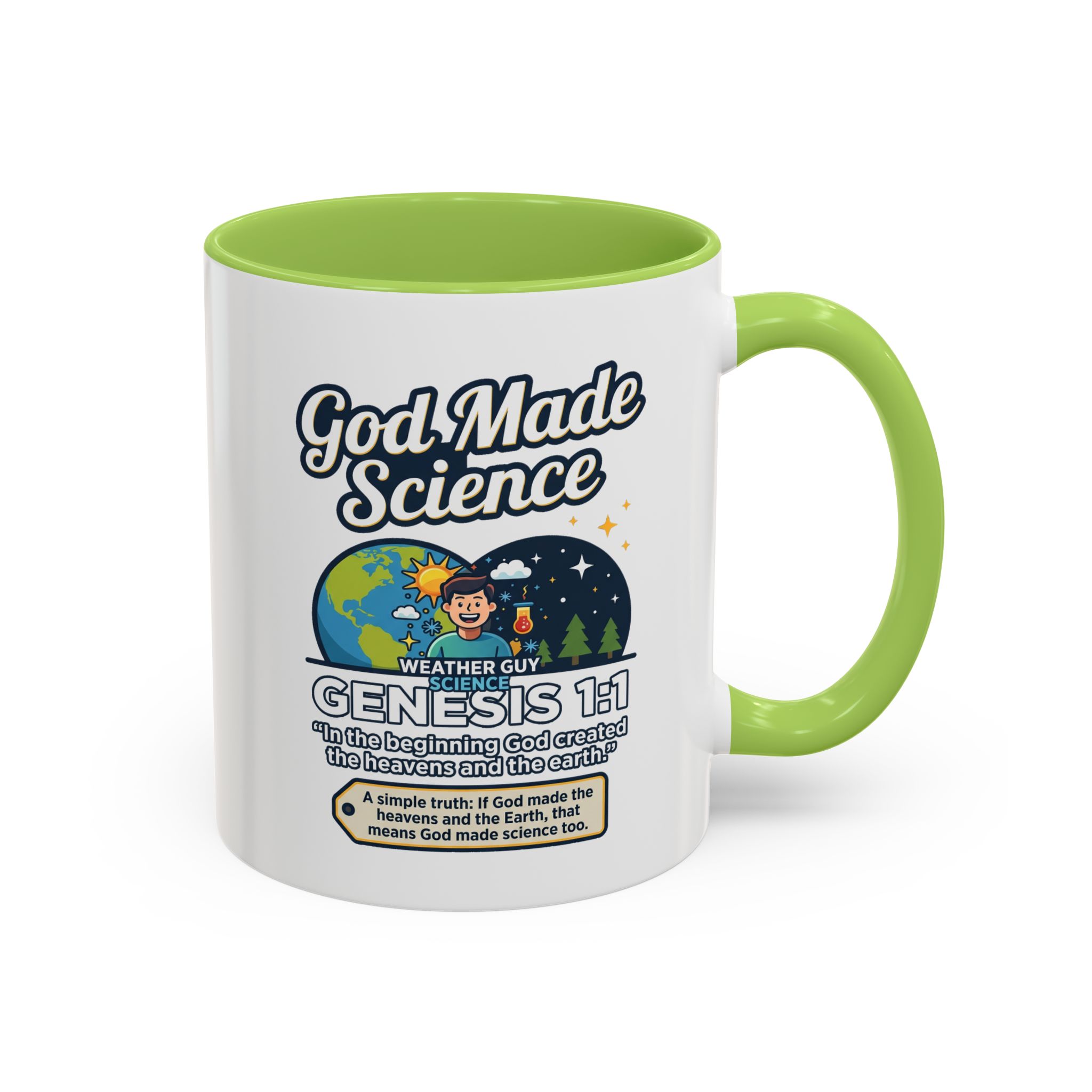 God Made Science Coffee Mug — "Genesis 1:1" Christian Faith & Science Accent Mug - Image 73