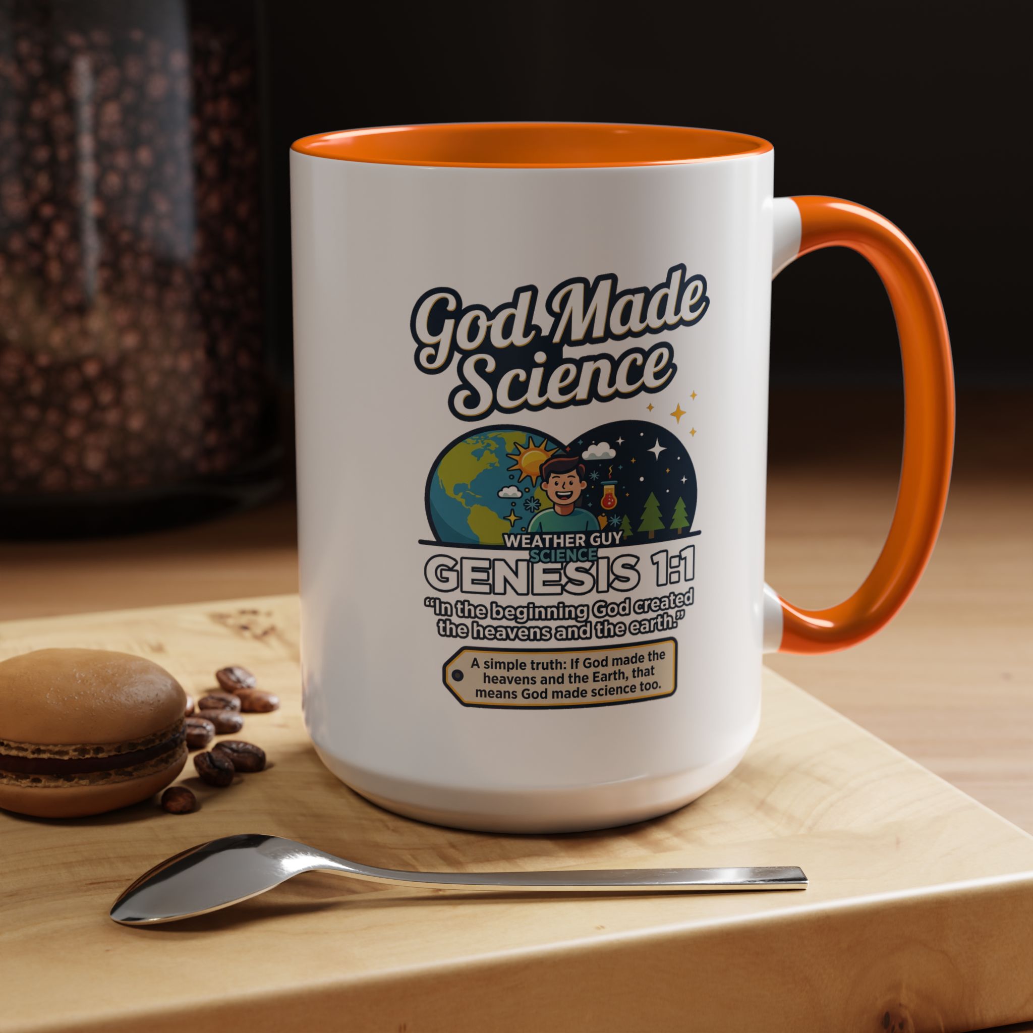God Made Science Coffee Mug — "Genesis 1:1" Christian Faith & Science Accent Mug - Image 61