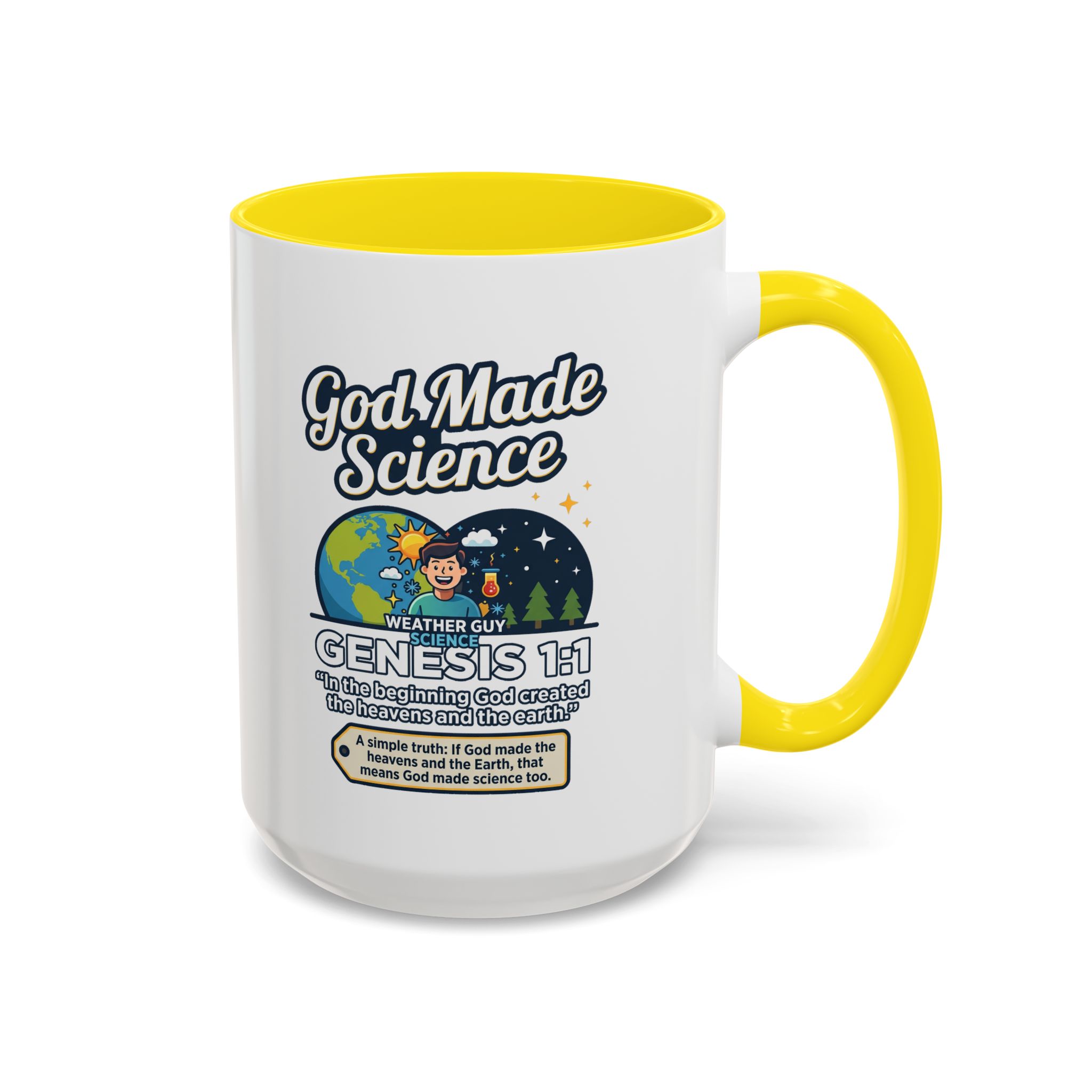 God Made Science Coffee Mug — "Genesis 1:1" Christian Faith & Science Accent Mug - Image 68
