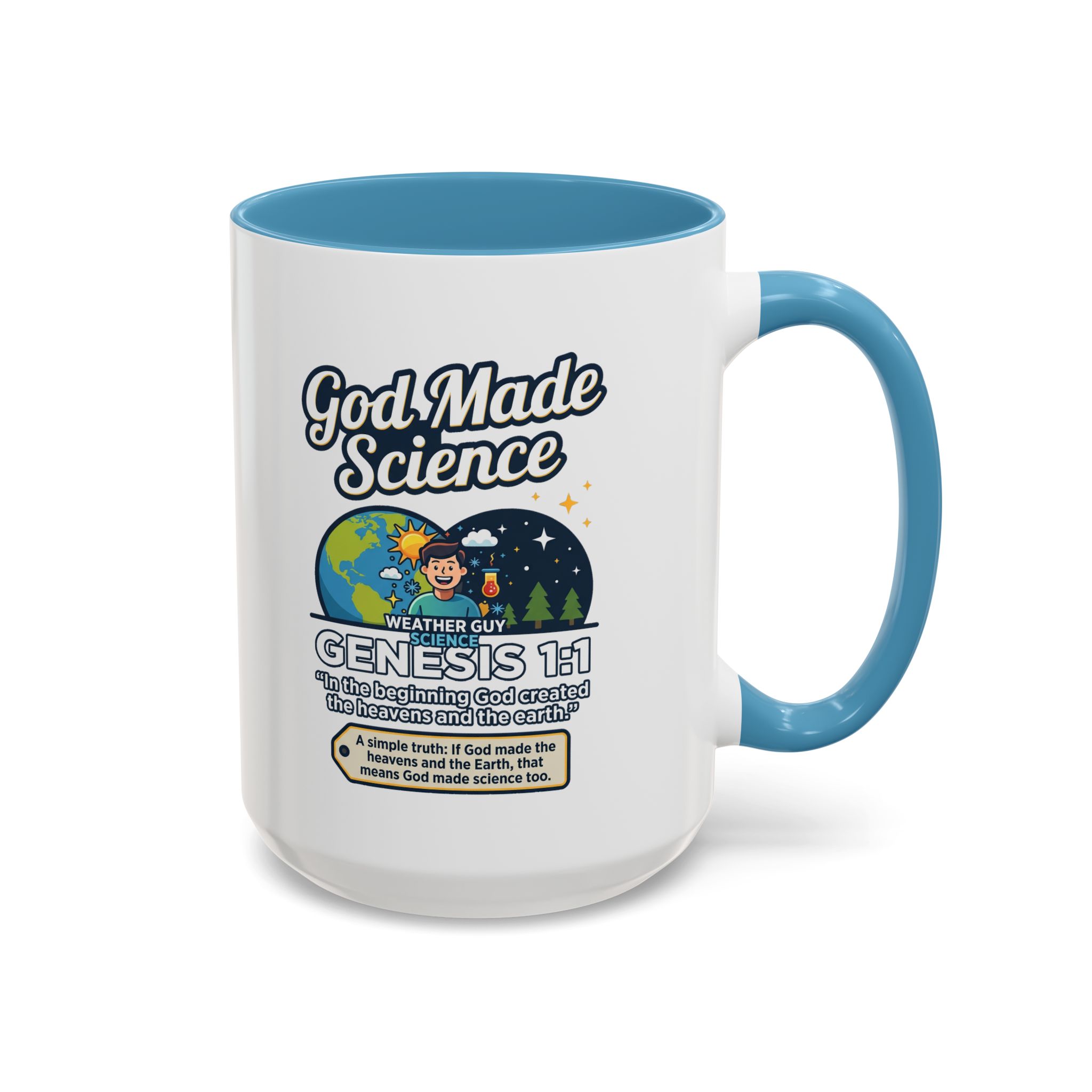 God Made Science Coffee Mug — "Genesis 1:1" Christian Faith & Science Accent Mug - Image 48