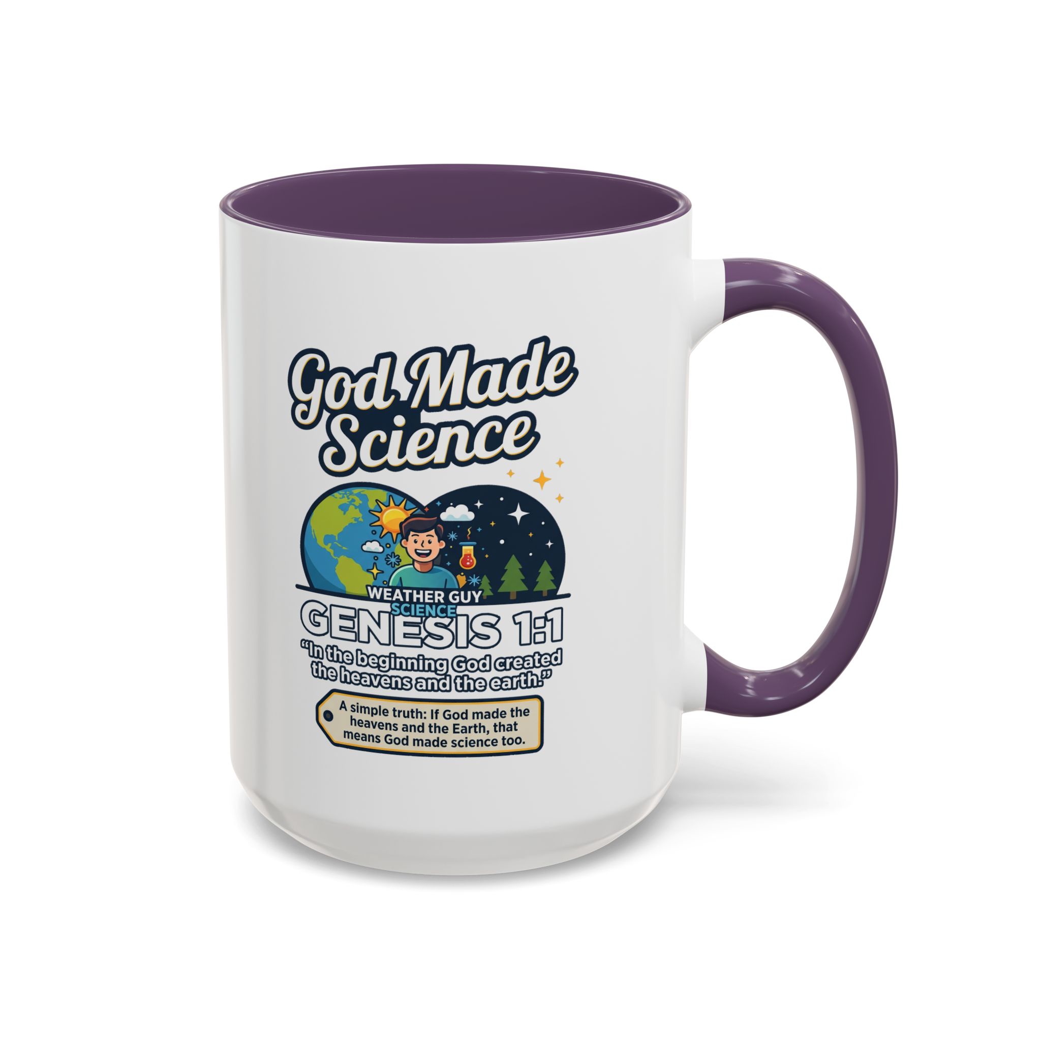 God Made Science Coffee Mug — "Genesis 1:1" Christian Faith & Science Accent Mug - Image 83