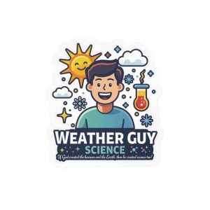 Weather Guy Science Vinyl Sticker – Cute Meteorologist Decal, ‘Weather Guy’ Design