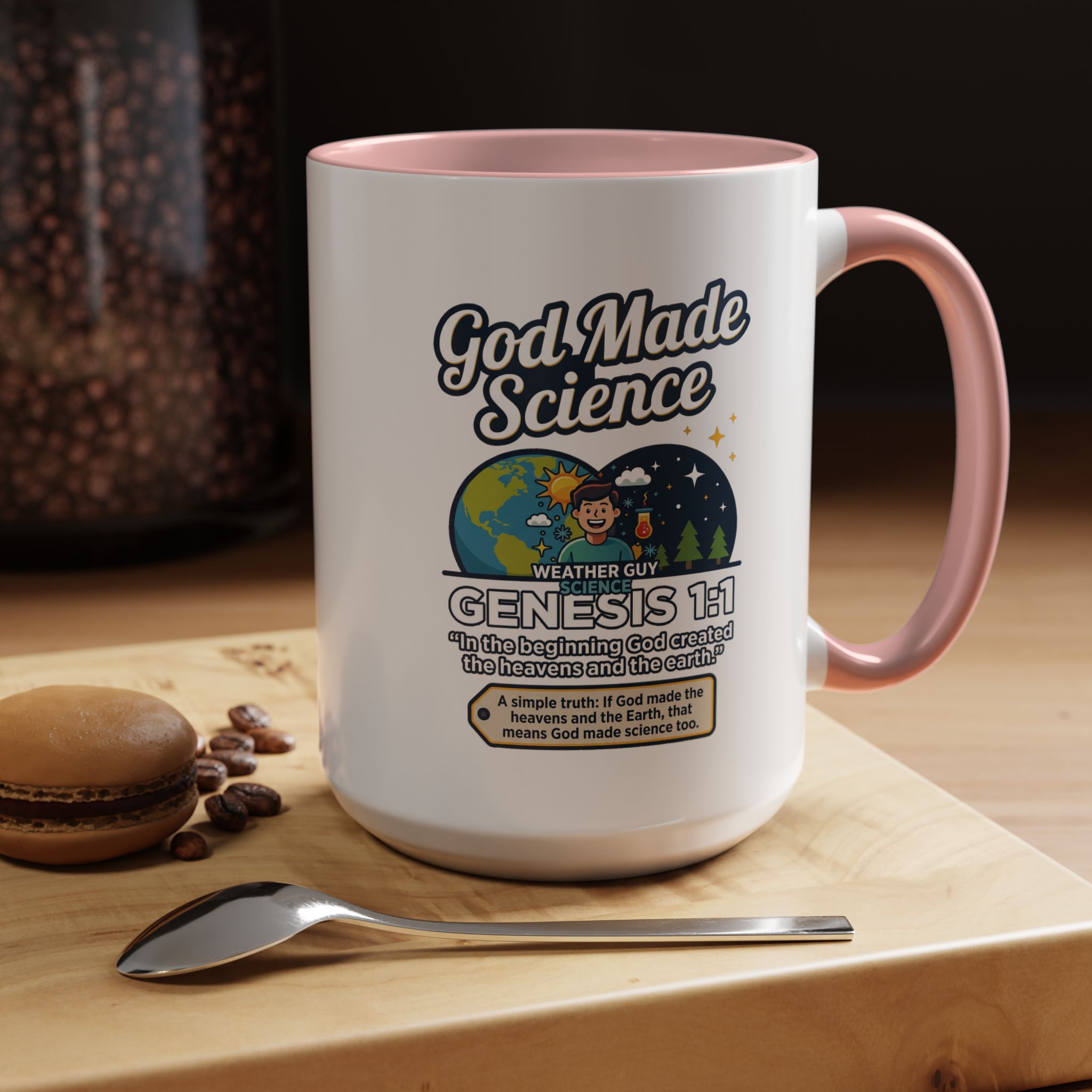 God Made Science Coffee Mug — "Genesis 1:1" Christian Faith & Science Accent Mug - Image 31
