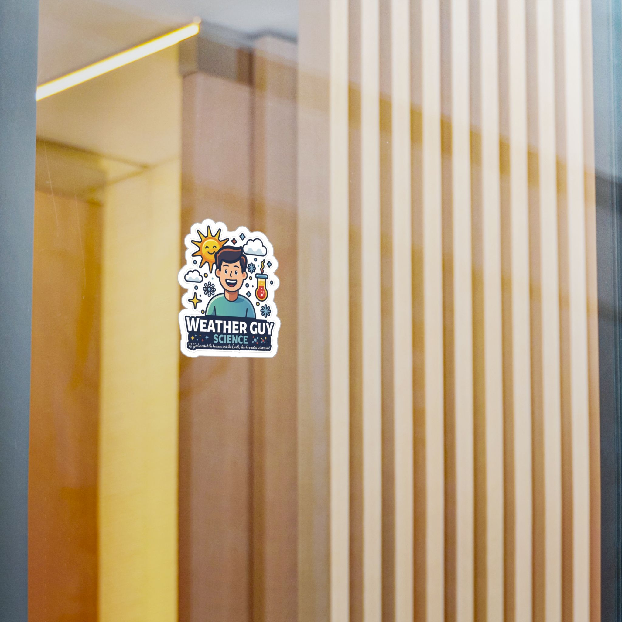 Weather Guy Science Vinyl Sticker – Cute Meteorologist Decal, ‘Weather Guy’ Design - Image 2
