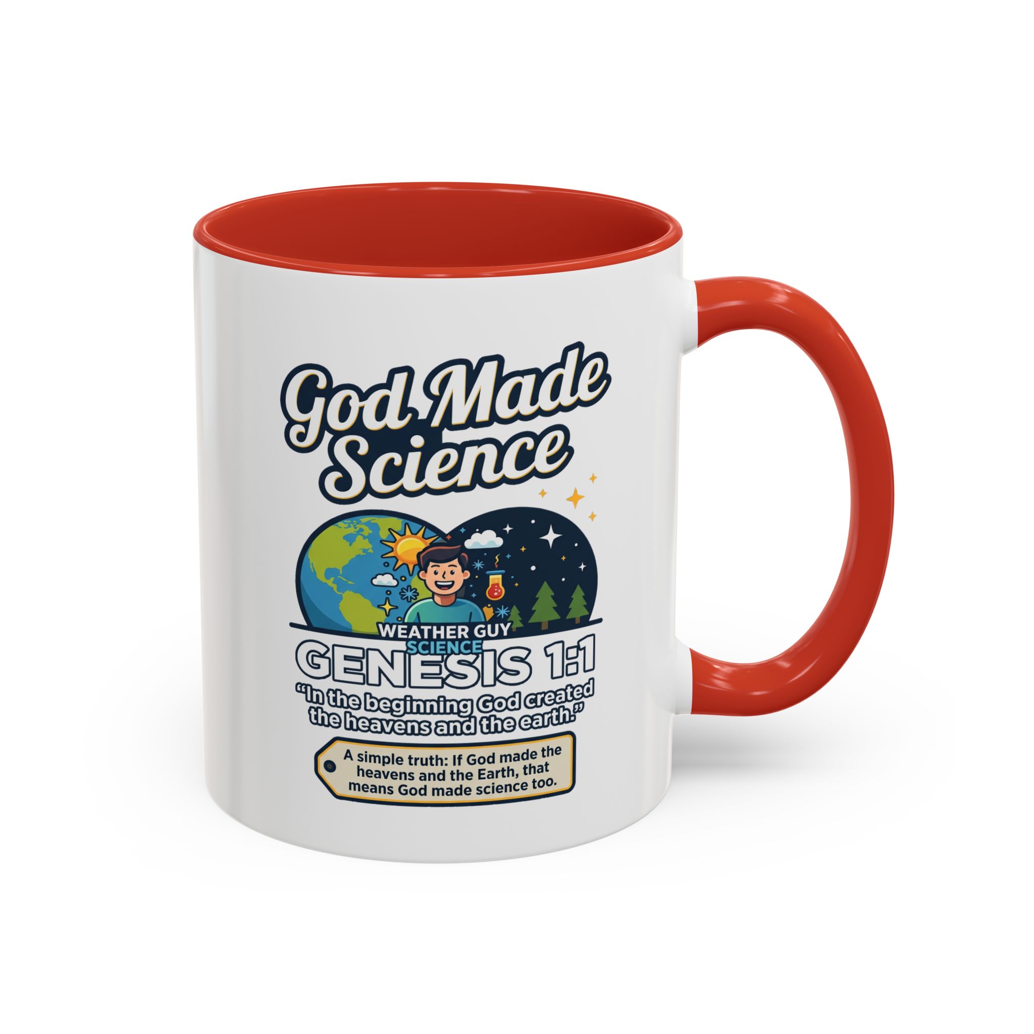 God Made Science Coffee Mug — "Genesis 1:1" Christian Faith & Science Accent Mug - Image 18
