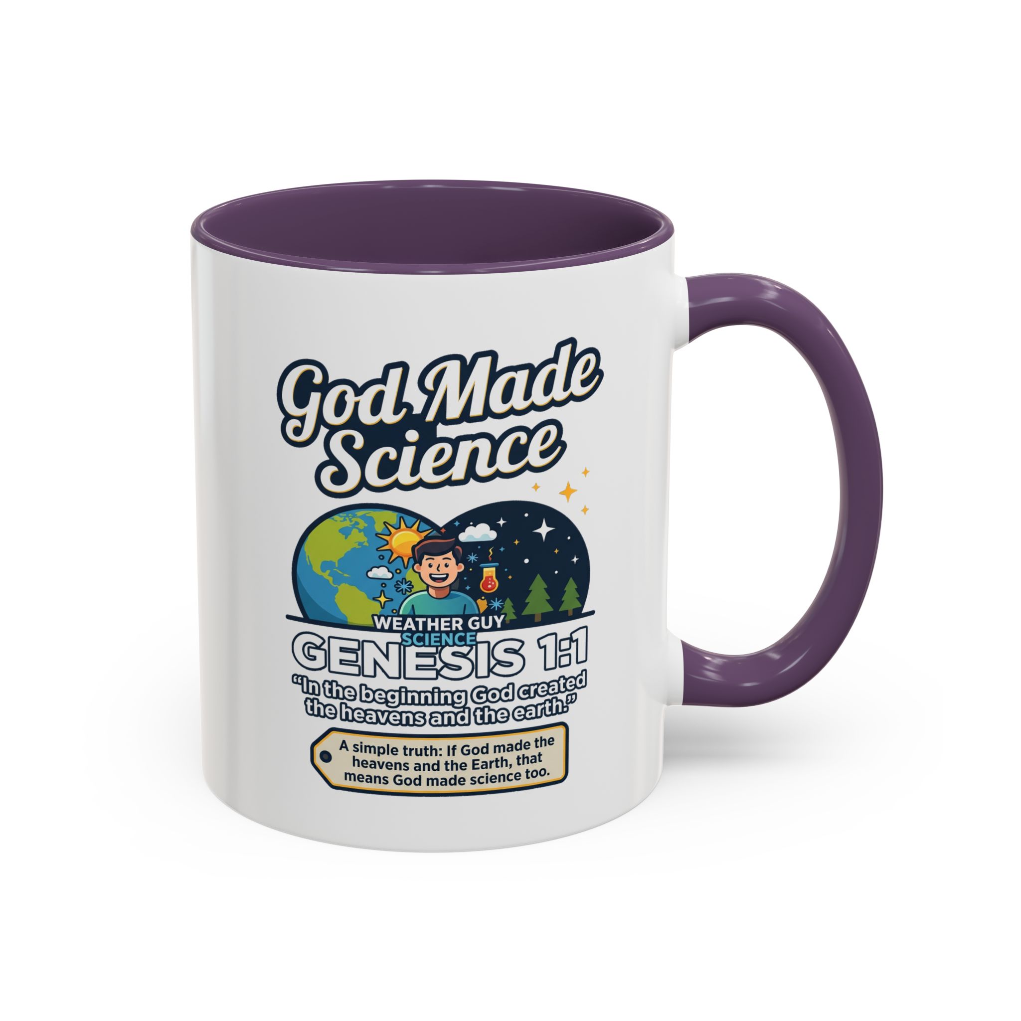 God Made Science Coffee Mug — "Genesis 1:1" Christian Faith & Science Accent Mug - Image 78
