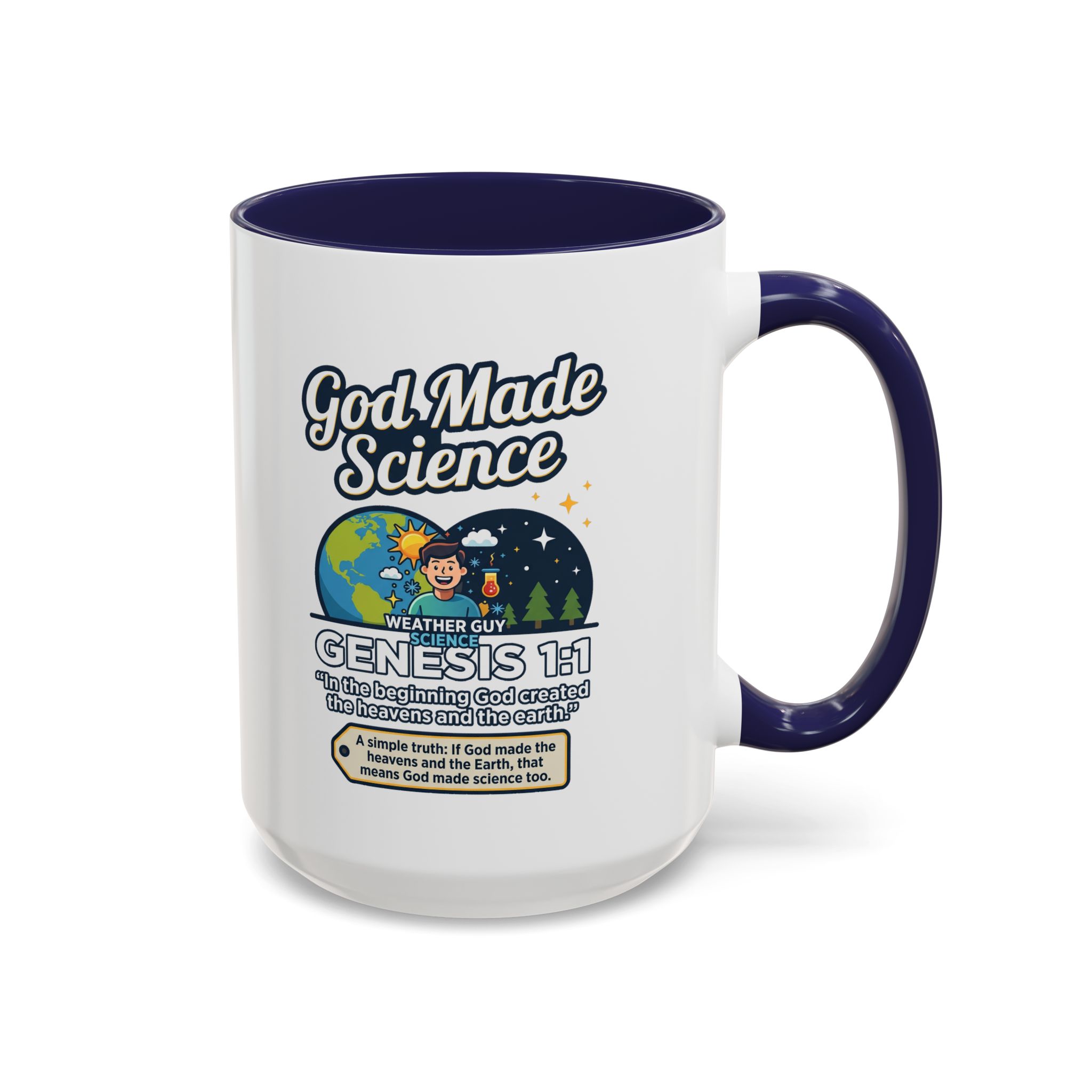 God Made Science Coffee Mug — "Genesis 1:1" Christian Faith & Science Accent Mug - Image 28