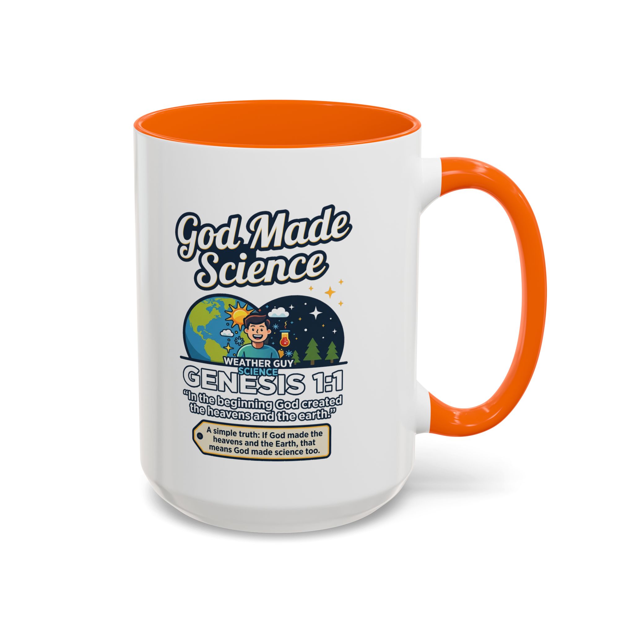 God Made Science Coffee Mug — "Genesis 1:1" Christian Faith & Science Accent Mug - Image 63