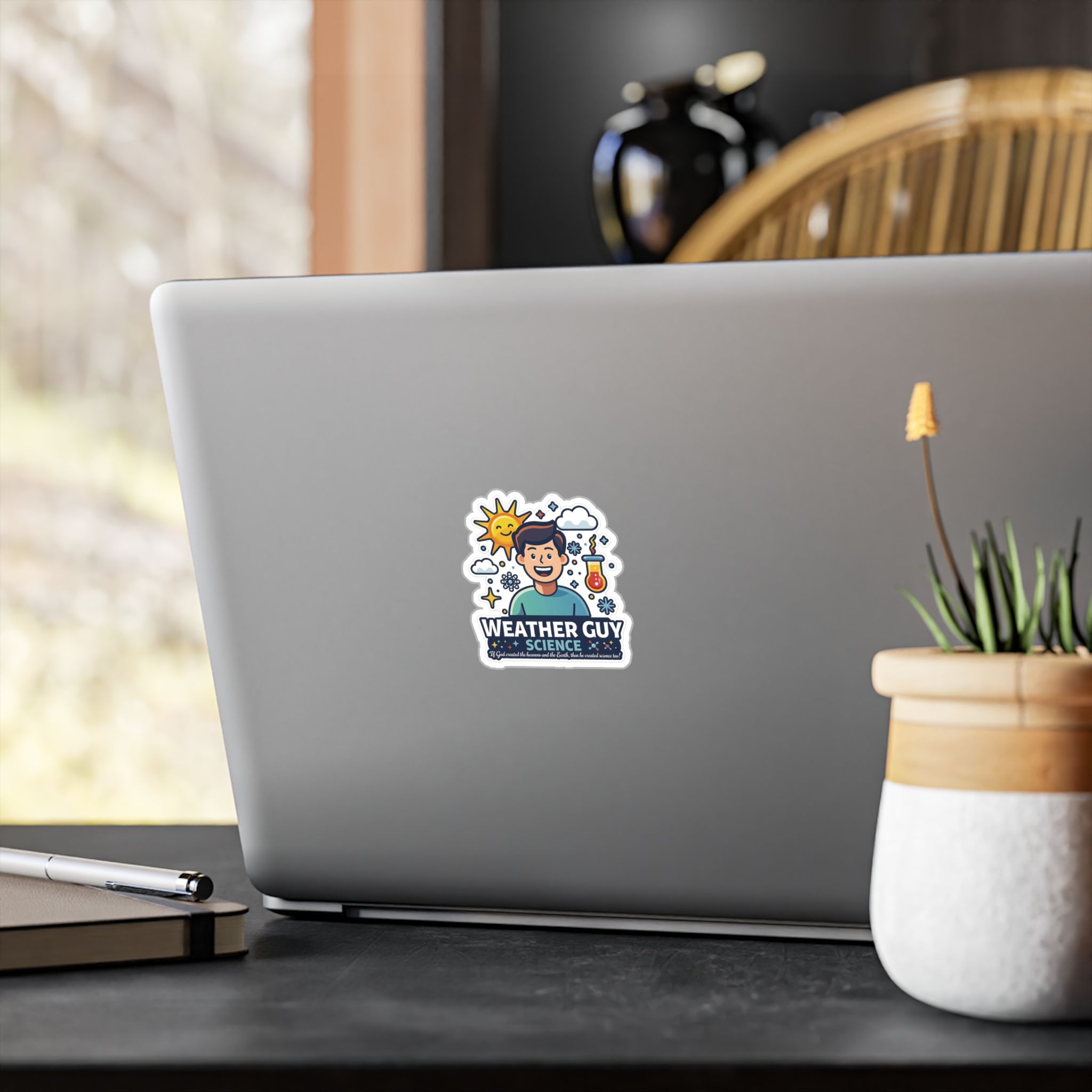 Weather Guy Science Vinyl Sticker – Cute Meteorologist Decal, ‘Weather Guy’ Design - Image 4