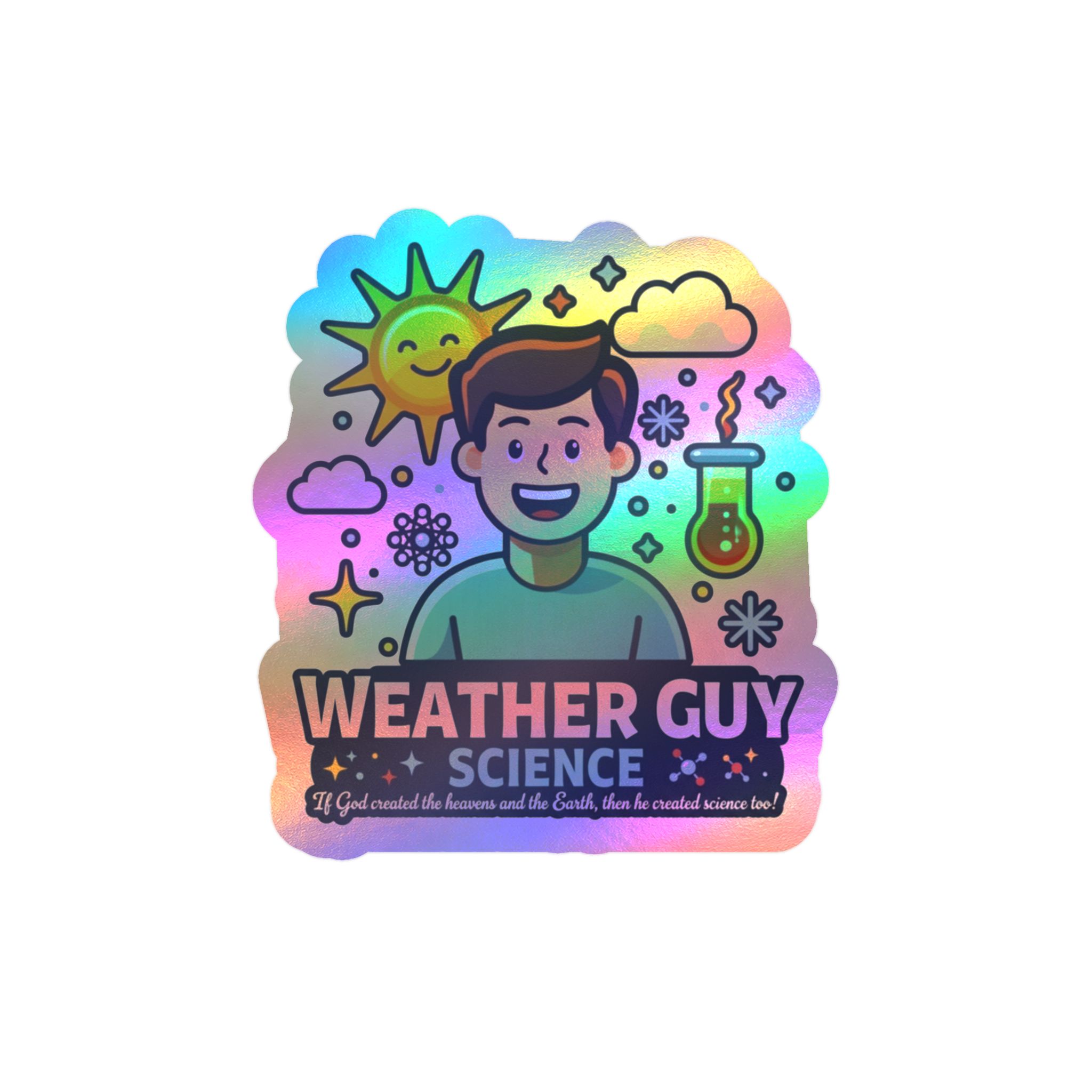 Weather Guy Science Vinyl Sticker – Cute Meteorologist Decal, ‘Weather Guy’ Design - Image 7