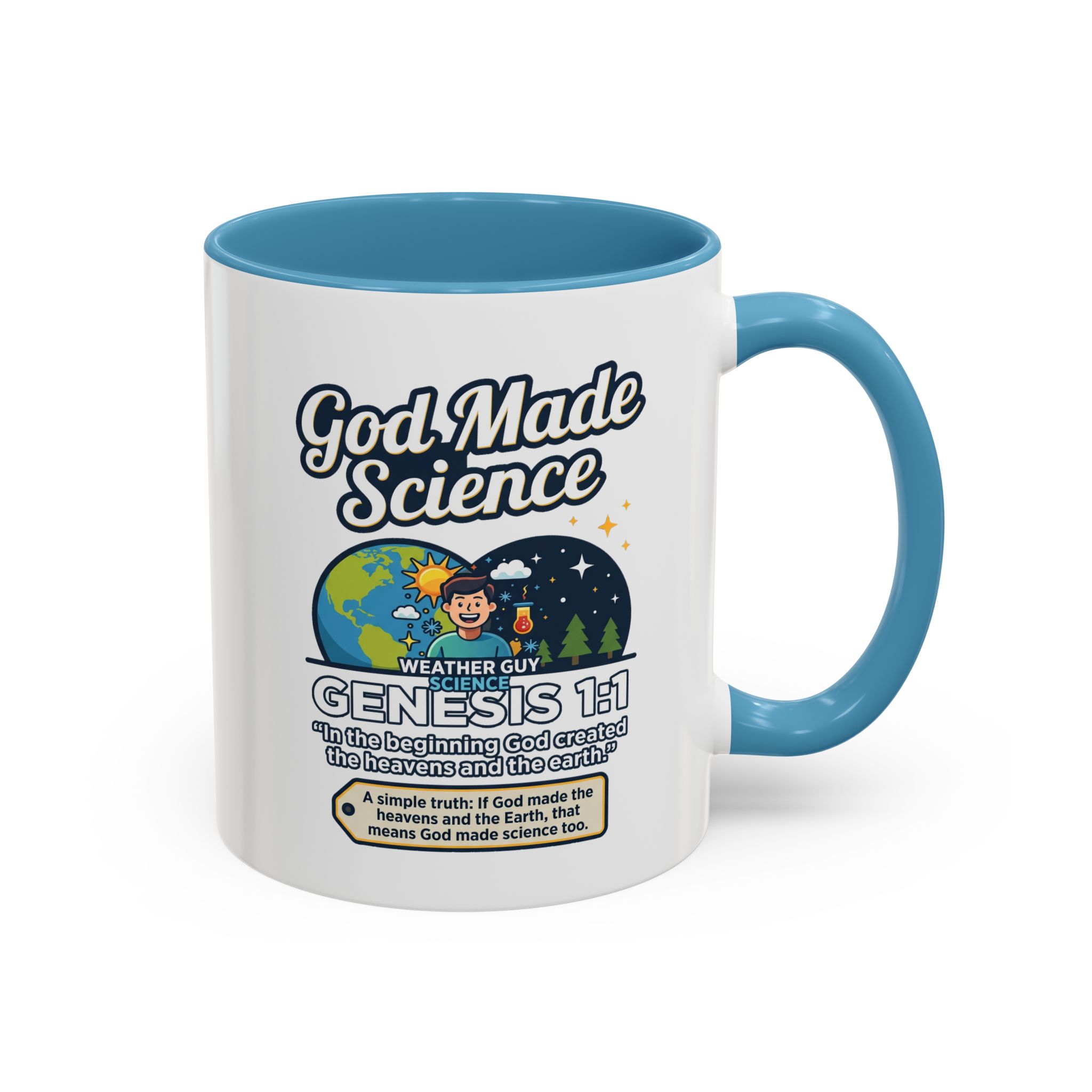God Made Science Coffee Mug — "Genesis 1:1" Christian Faith & Science Accent Mug - Image 43
