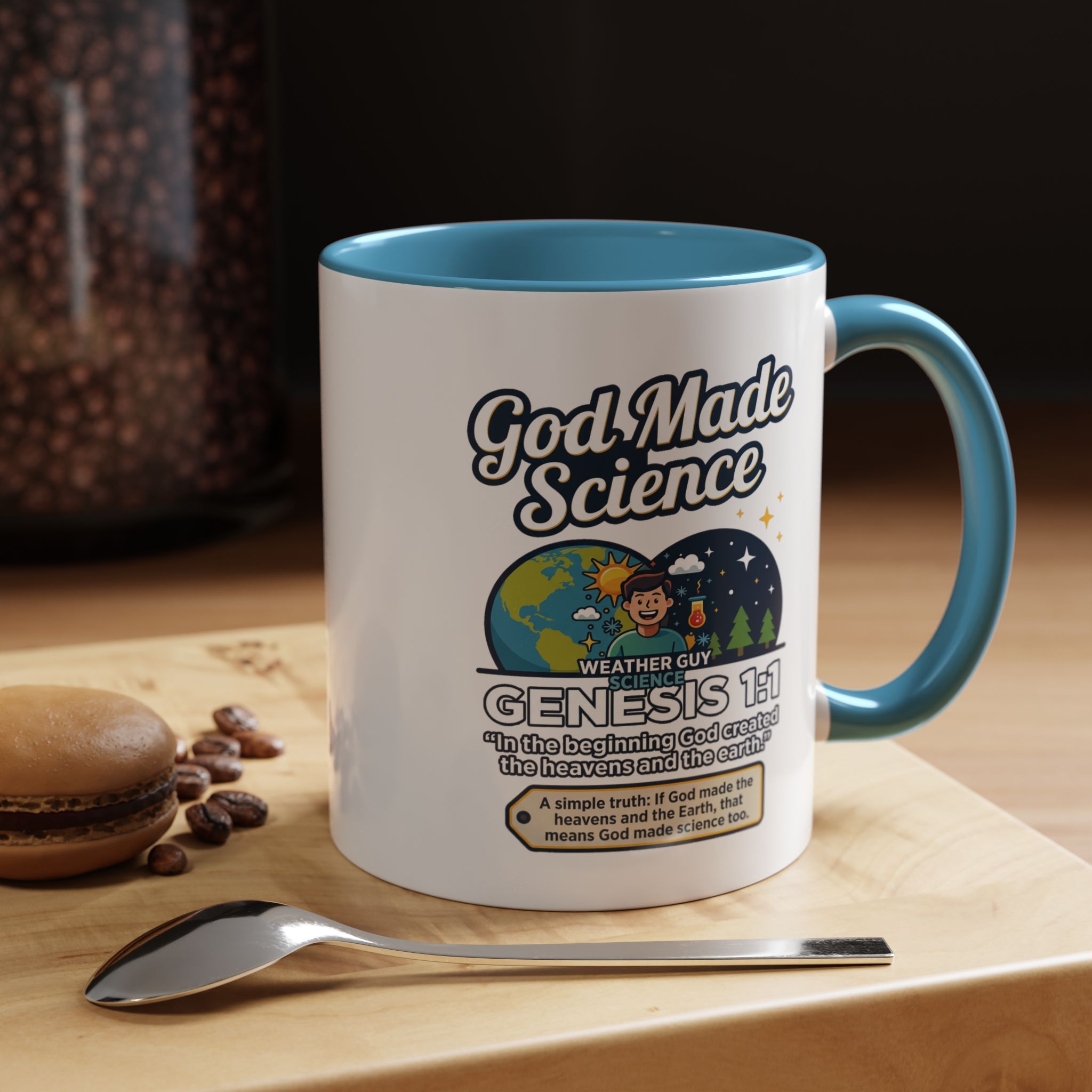 God Made Science Coffee Mug — "Genesis 1:1" Christian Faith & Science Accent Mug - Image 41