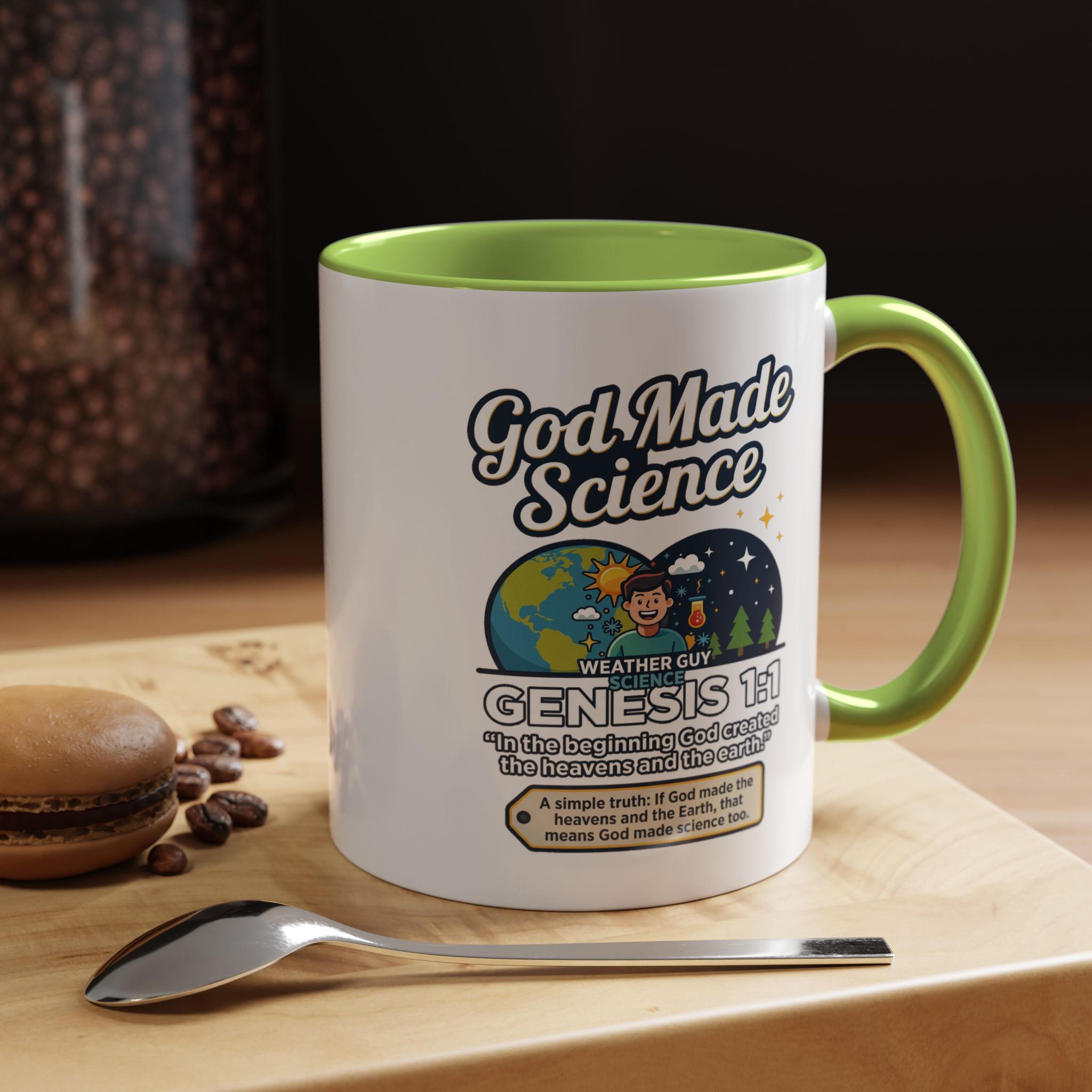 God Made Science Coffee Mug — "Genesis 1:1" Christian Faith & Science Accent Mug - Image 71