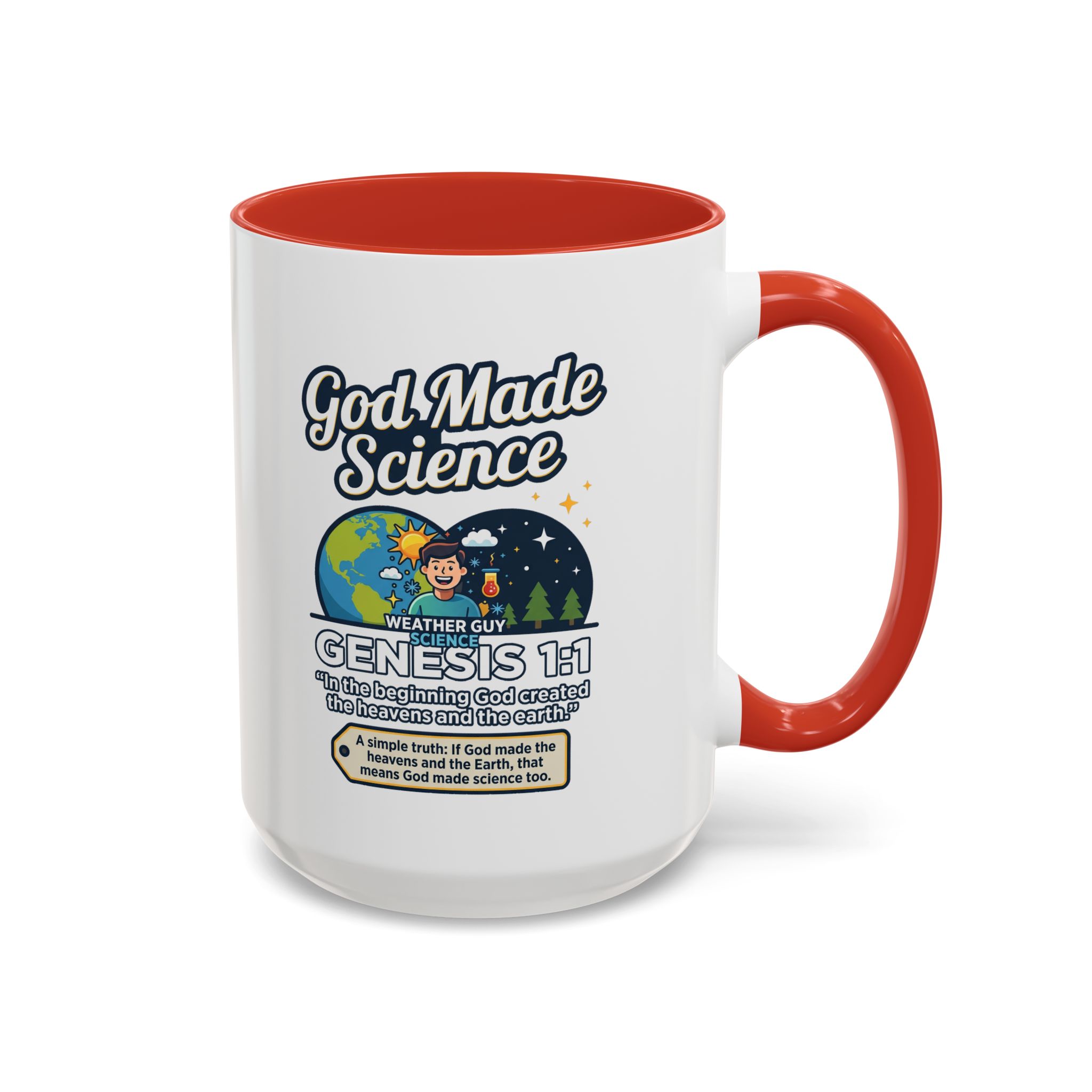 God Made Science Coffee Mug — "Genesis 1:1" Christian Faith & Science Accent Mug - Image 38