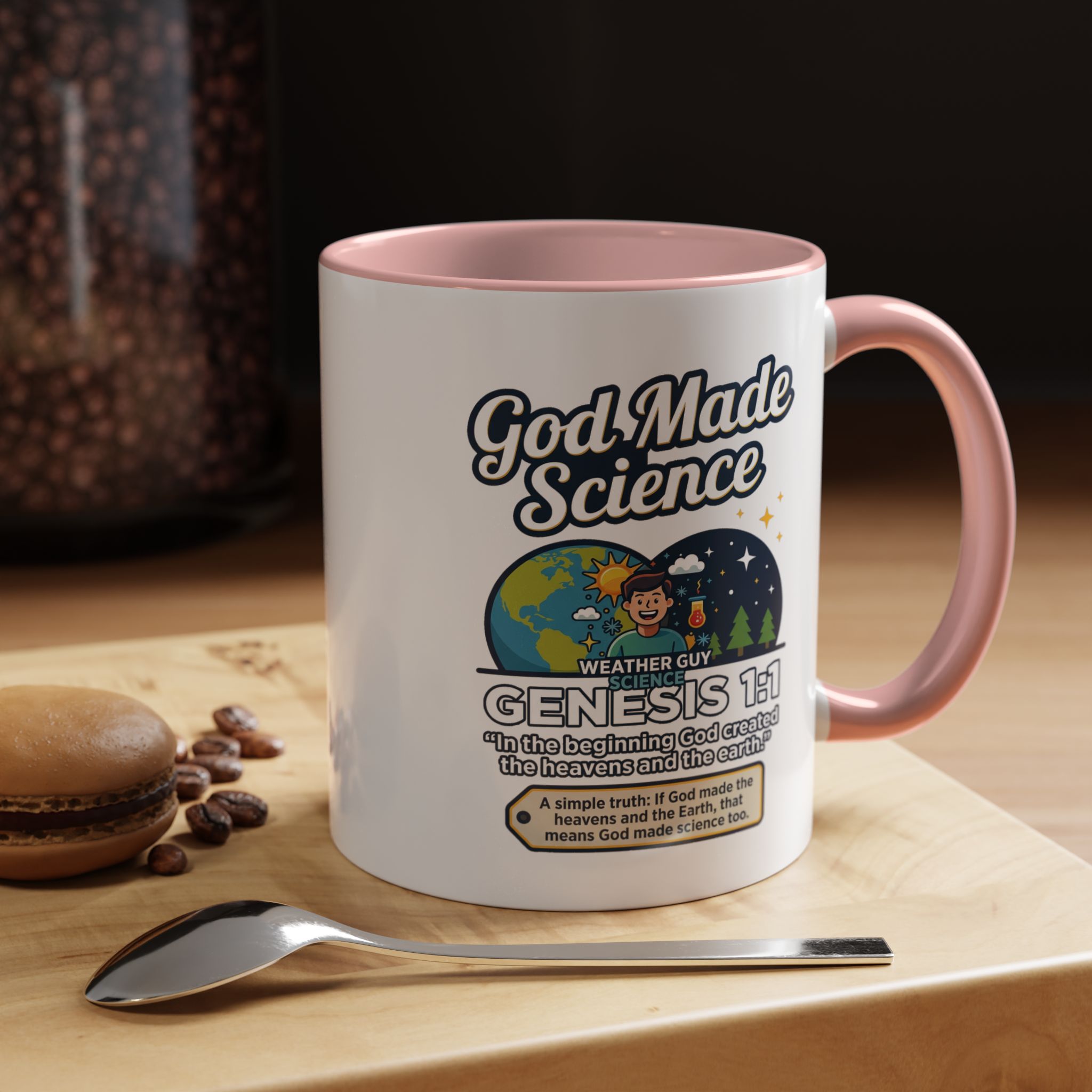 God Made Science Coffee Mug — "Genesis 1:1" Christian Faith & Science Accent Mug - Image 11