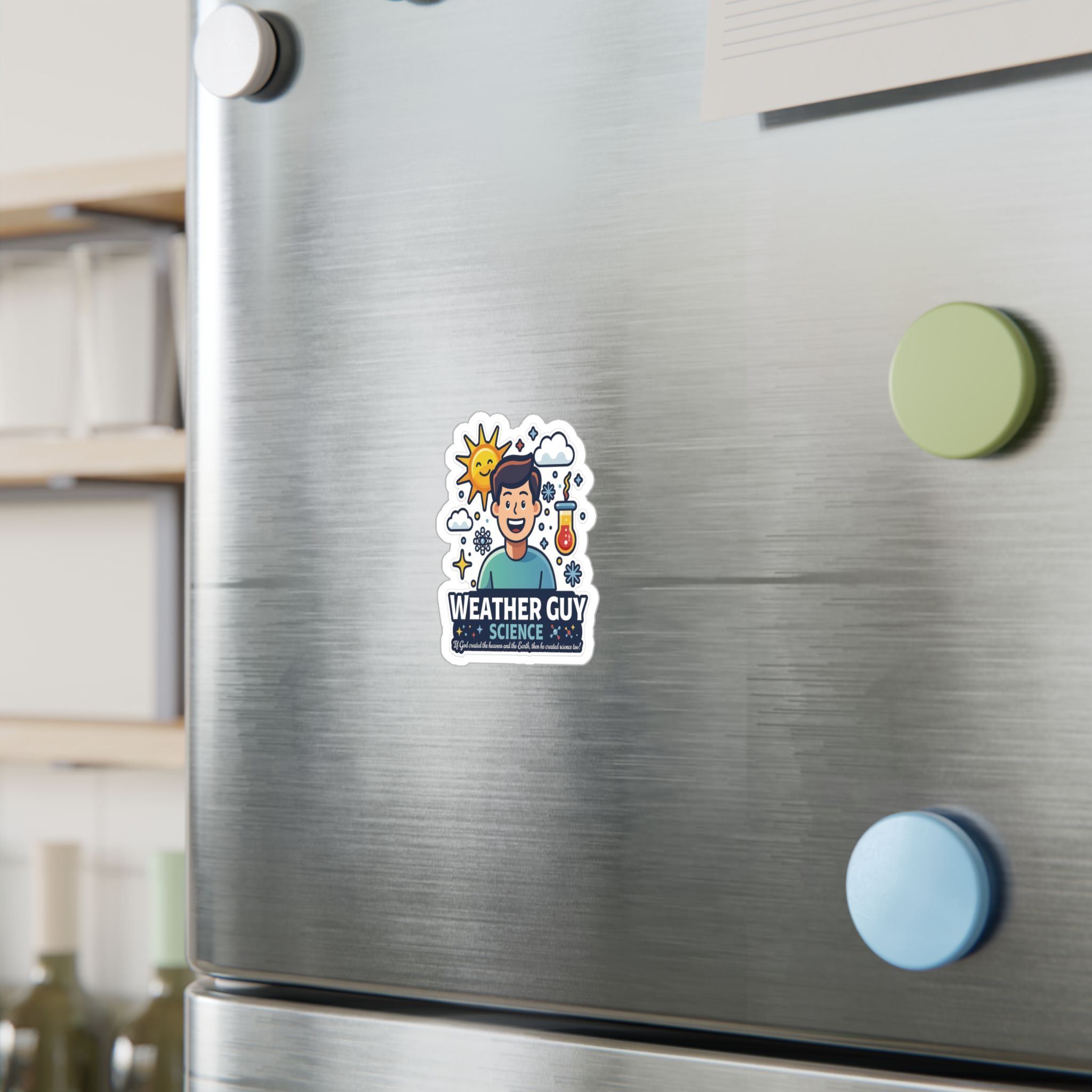 Weather Guy Science Vinyl Sticker – Cute Meteorologist Decal, ‘Weather Guy’ Design - Image 3