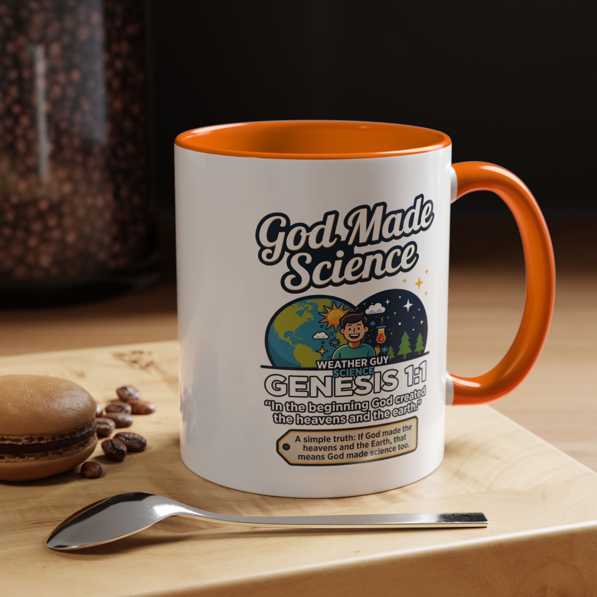 God Made Science Coffee Mug — "Genesis 1:1" Christian Faith & Science Accent Mug - Image 51