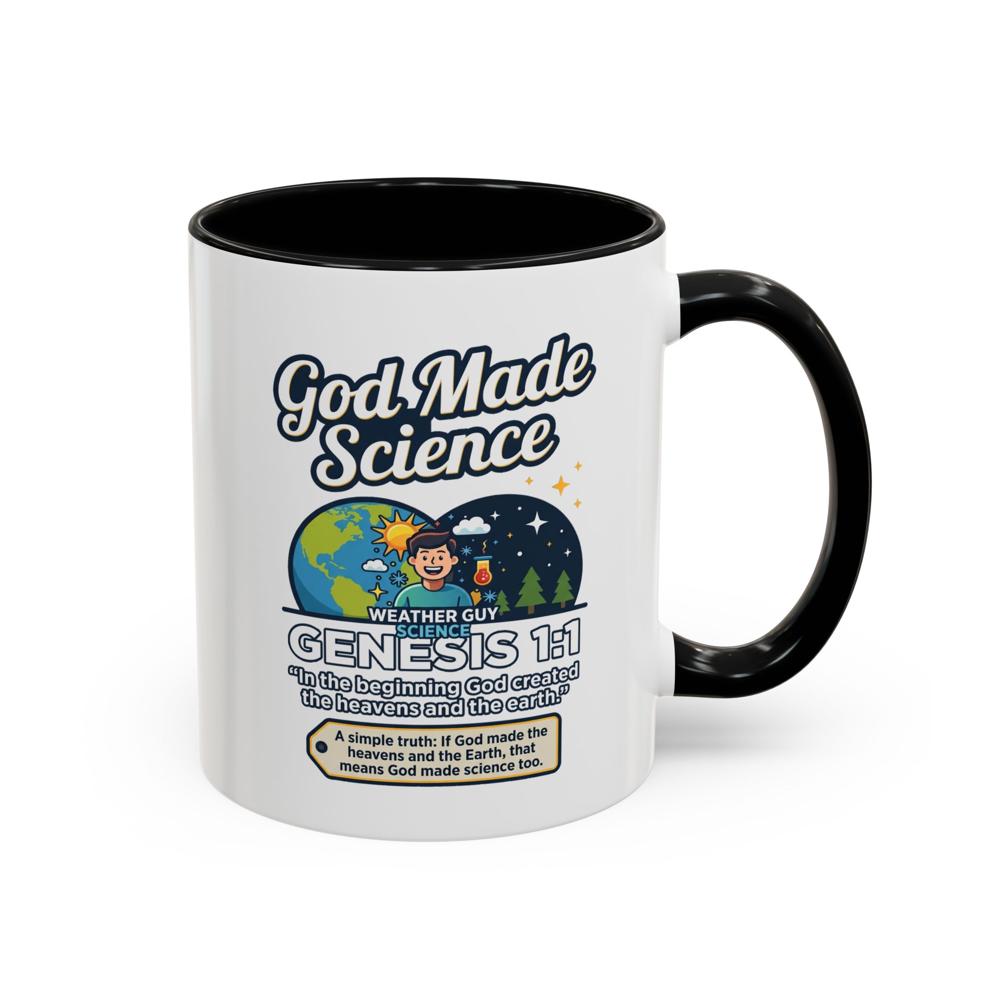 God Made Science Coffee Mug — "Genesis 1:1" Christian Faith & Science Accent Mug - Image 8
