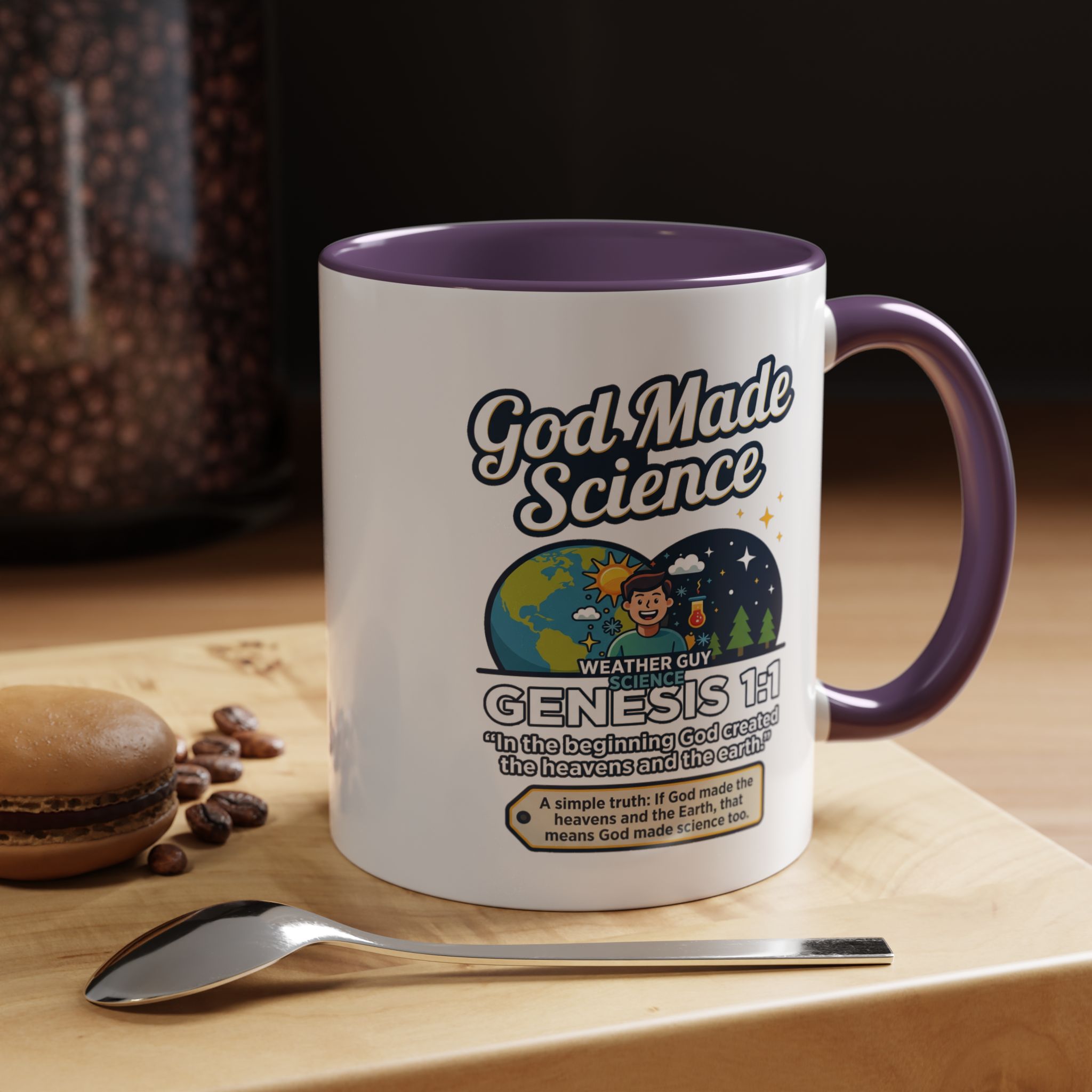 God Made Science Coffee Mug — "Genesis 1:1" Christian Faith & Science Accent Mug - Image 76