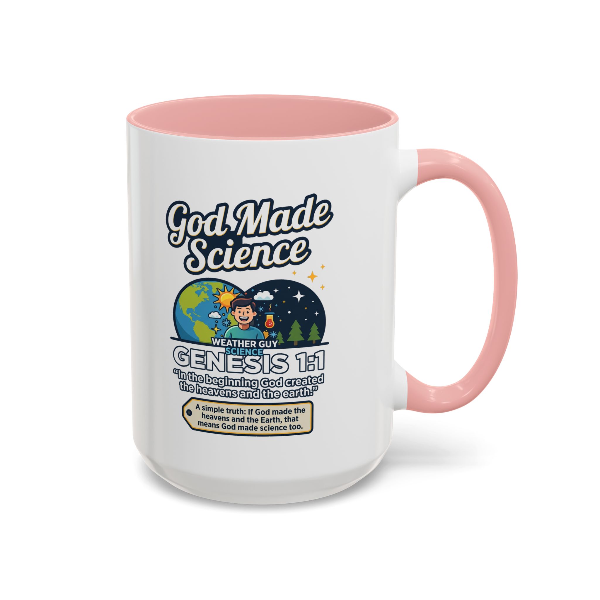 God Made Science Coffee Mug — "Genesis 1:1" Christian Faith & Science Accent Mug - Image 33